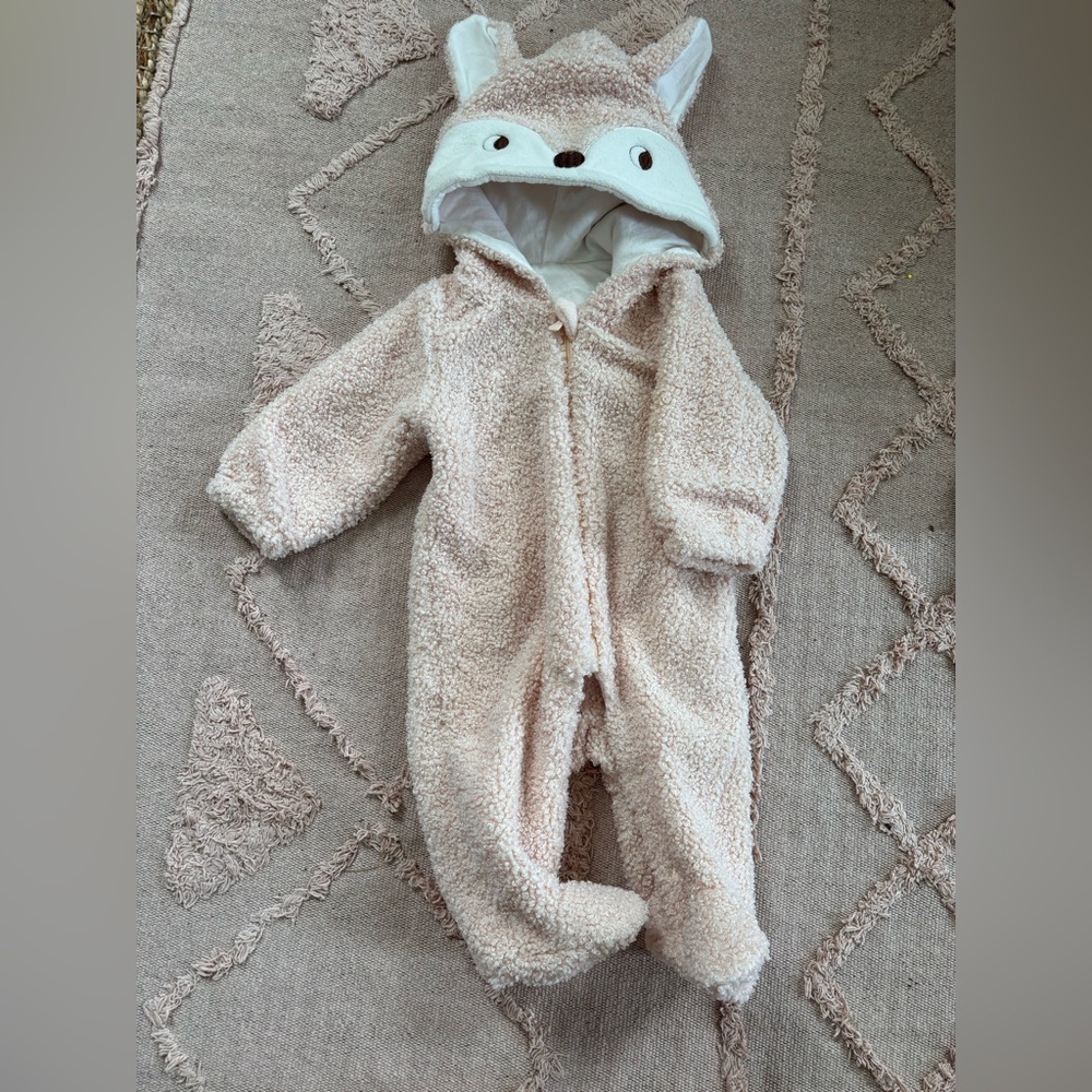 Adorable fuzzy Fox Hoodie Kids One Piece